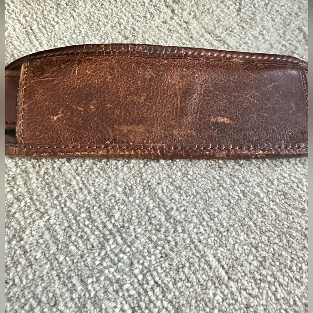 Vintage Brown Leather Duffel Bag - Picture 4 of 10